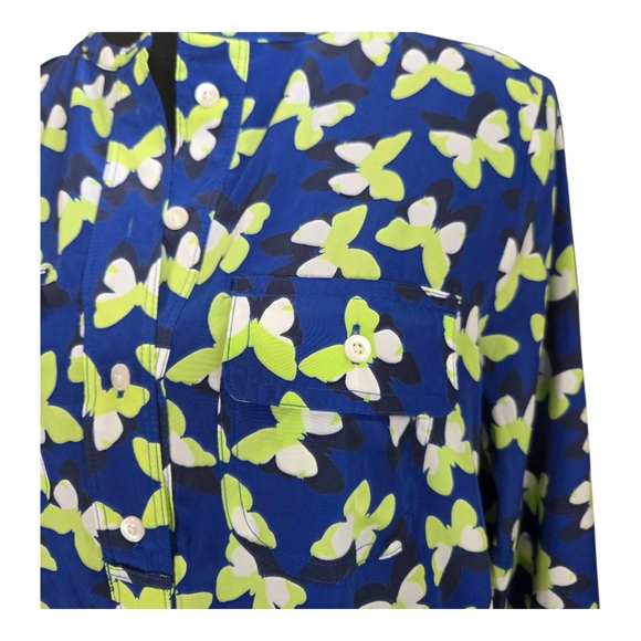 GAP Blue Henley Printed Butterfly Dress Size XS - Picture 2 of 7